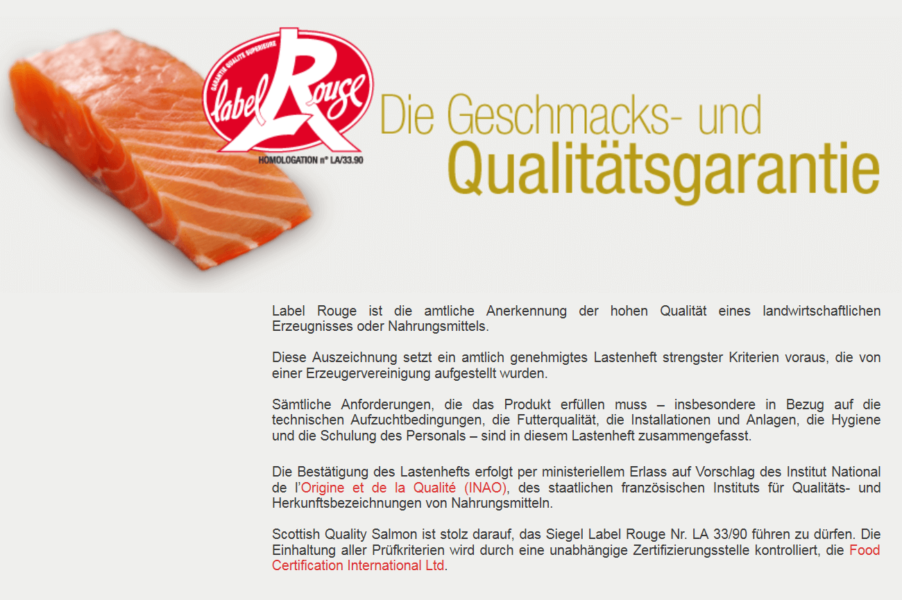 Frischer Lachs aus Schottland - Label Rouge - Irlandlachs